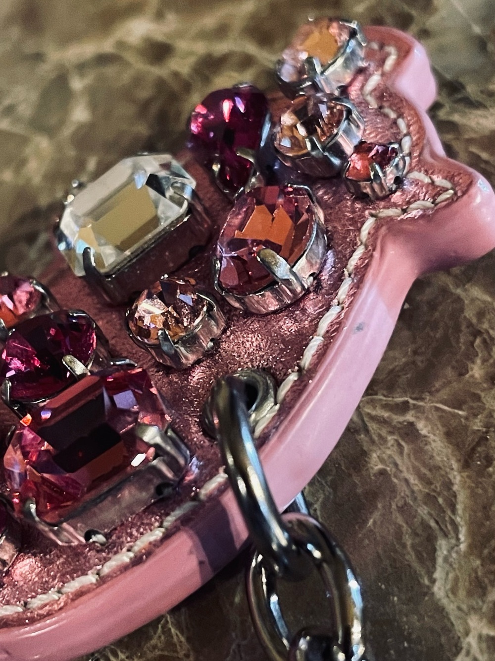 COACH HTF Crystal Gem-Studded Pink Pig Bag Charm Key Fob - Picture 16 of 17